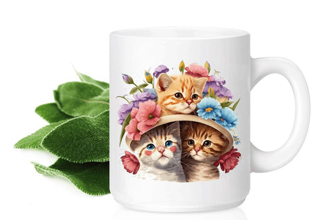 Watercolor Cute Cats Under the Hat Clipart Bundle Sublimation Regulrcrative 