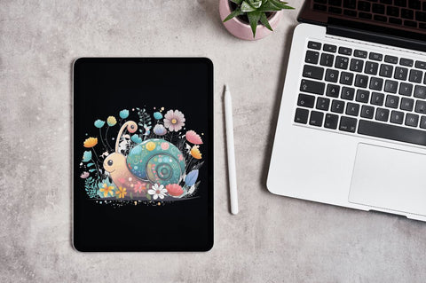 Watercolor Cute Fairy Snail Clipart Bundle Sublimation Regulrcrative 