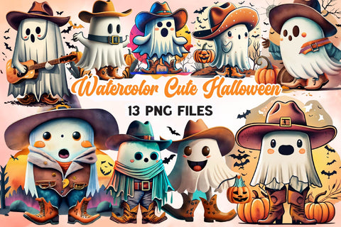 Watercolor Cute Halloween Sublimation Sublimation Rupkotha 