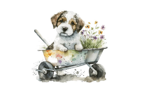 Watercolor Cute Wheelbarrows Clipart Bundle Sublimation Regulrcrative 
