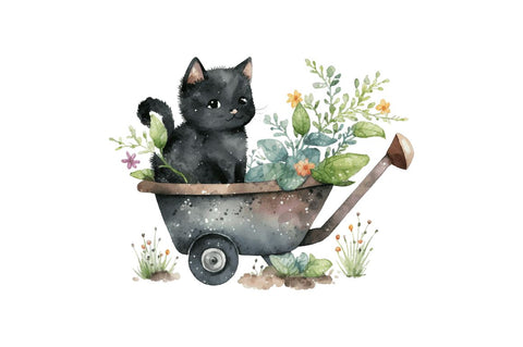 Watercolor Cute Wheelbarrows Clipart Bundle Sublimation Regulrcrative 