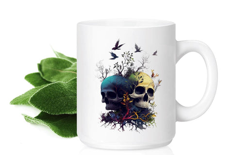 Watercolor Dark Skulls Gothic Nature Clipart Bundle Sublimation Regulrcrative 