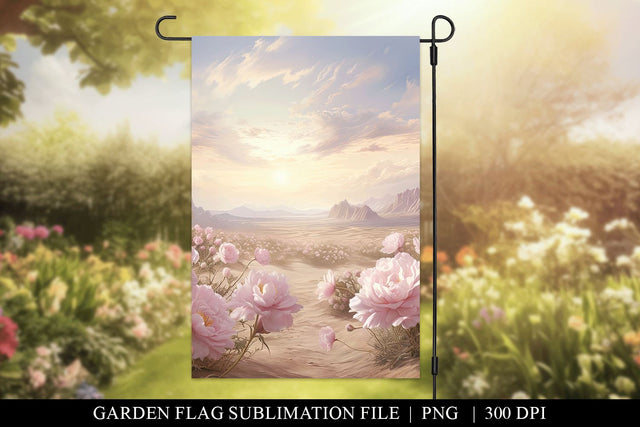 Watercolor Desert Printable Garden Flag Sublimation PNG Sublimation BijouBay 