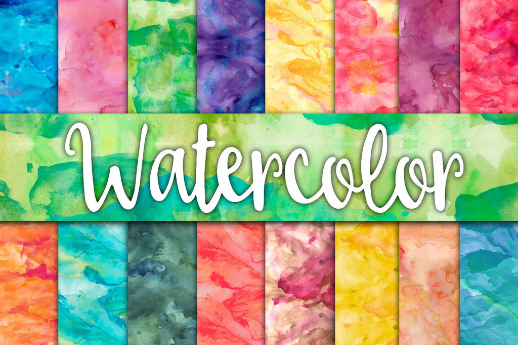 Watercolor Digital Paper Textures - So Fontsy