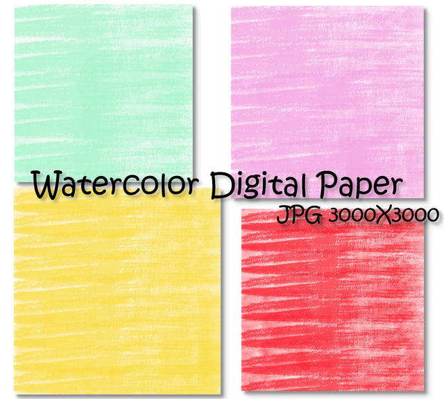 Watercolor Digital Paper, Watercolor Basic, Simple Digital Paper,Hand Drawn, Digital Paper,Instant download, Illustration stripes paper Digital Pattern ArtStudio 