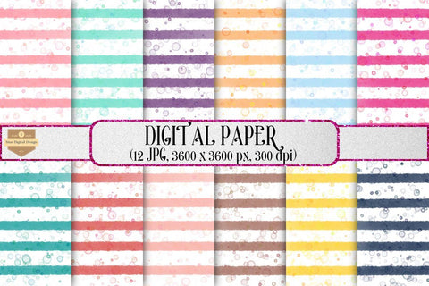 Watercolor Digital Papers Backgrounds Set Digital Pattern SineDigitalDesign 