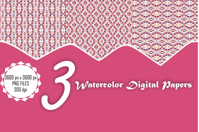 Watercolor Digital Papers Digital Pattern Ethnic Touch 