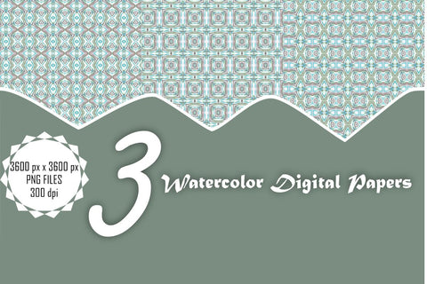 Watercolor Digital Papers Digital Pattern Ethnic Touch 