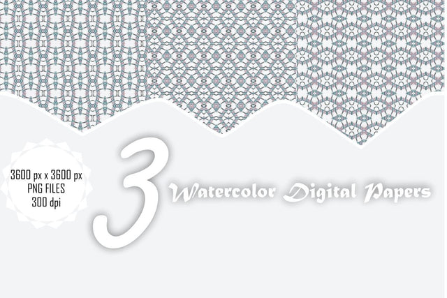 Watercolor Digital Papers Digital Pattern Ethnic Touch 