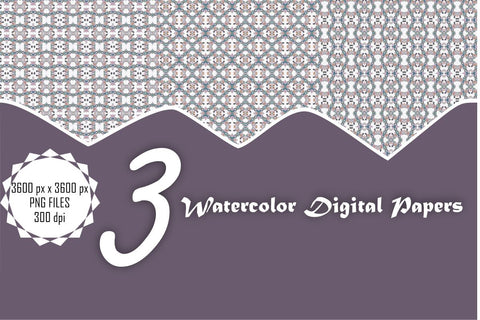 Watercolor Digital Papers Digital Pattern Ethnic Touch 