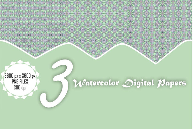 Watercolor Digital Papers Digital Pattern Ethnic Touch 