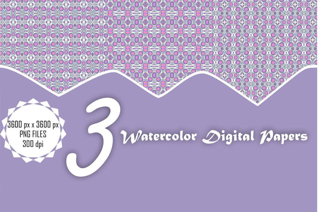 Watercolor Digital Papers Digital Pattern Ethnic Touch 