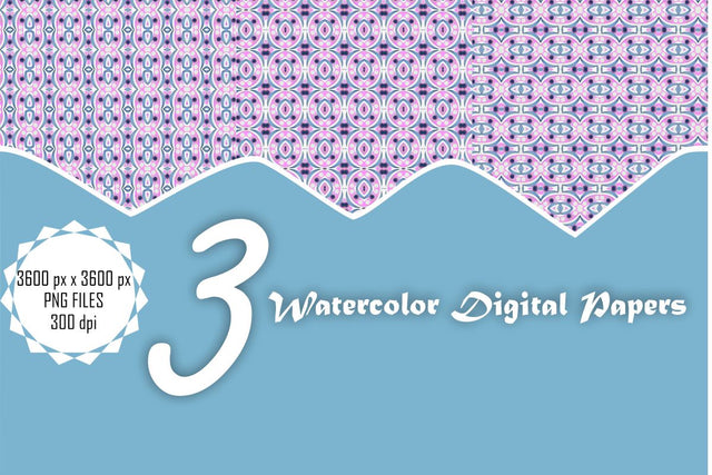 Watercolor Digital Papers Digital Pattern Ethnic Touch 