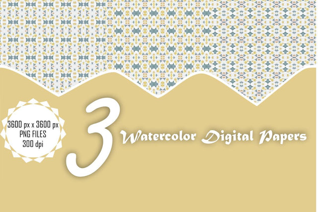 Watercolor Digital Papers Digital Pattern Ethnic Touch 