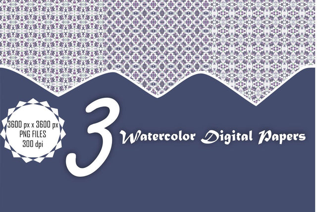 Watercolor Digital Papers Digital Pattern Ethnic Touch 