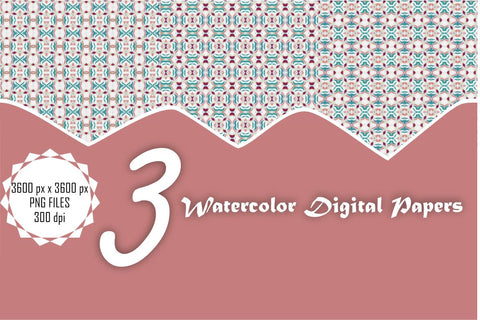 Watercolor Digital Papers Digital Pattern Ethnic Touch 
