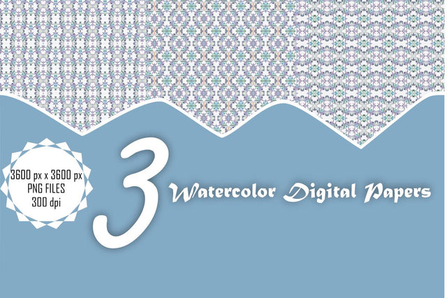 Watercolor Digital Papers Digital Pattern Ethnic Touch 