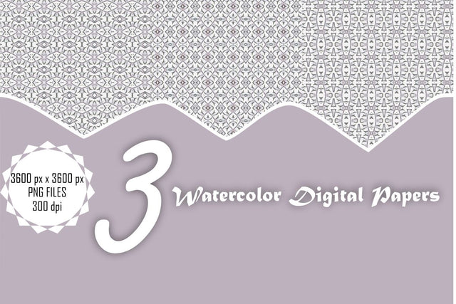 Watercolor Digital Papers Digital Pattern Ethnic Touch 