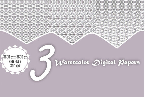Watercolor Digital Papers Digital Pattern Ethnic Touch 