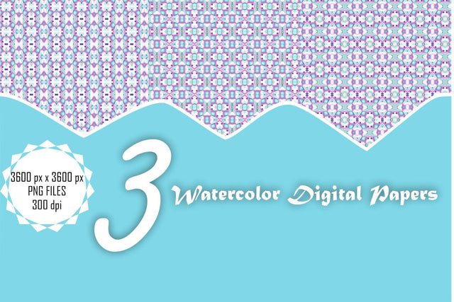 Watercolor Digital Papers Digital Pattern Ethnic Touch 
