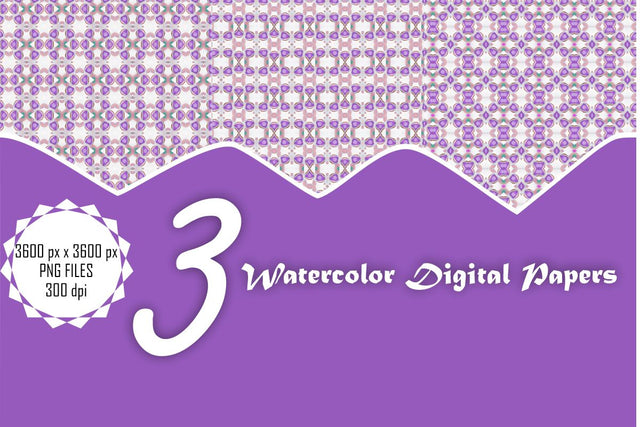 Watercolor Digital Papers Digital Pattern Ethnic Touch 