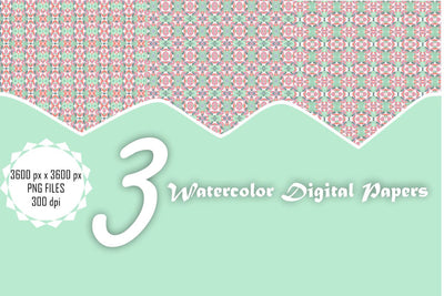 Watercolor Digital Papers Digital Pattern Ethnic Touch 
