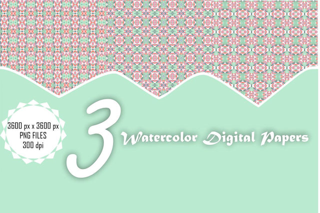 Watercolor Digital Papers Digital Pattern Ethnic Touch 