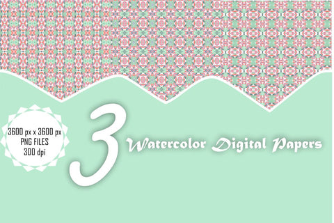 Watercolor Digital Papers Digital Pattern Ethnic Touch 