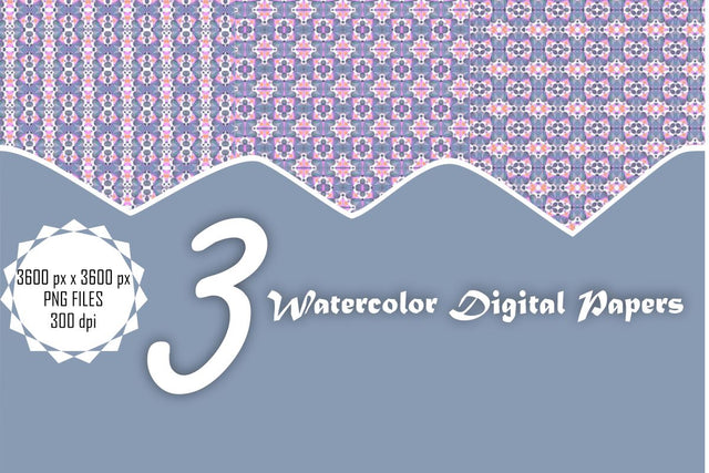 Watercolor Digital Papers Digital Pattern Ethnic Touch 