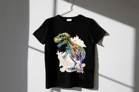 Watercolor Dinosaur Skeleton Clipart Bundle Sublimation Regulrcrative 