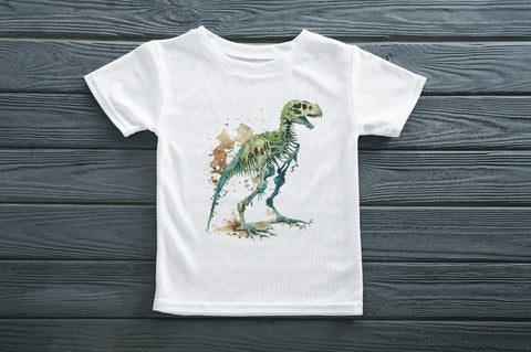 Watercolor Dinosaur Skeleton Clipart Bundle Sublimation Regulrcrative 