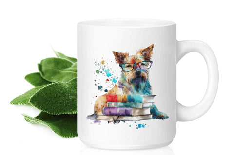 Watercolor Dog and Books Clipart Bundle Sublimation Regulrcrative 
