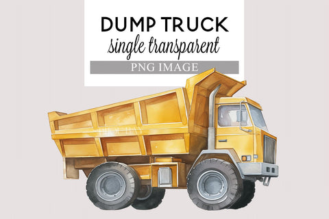 Watercolor Dump Truck Clipart PNG Graphic Sublimation BijouBay 