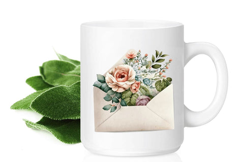 Watercolor Envelope flower Clipart Bundle Sublimation Regulrcrative 