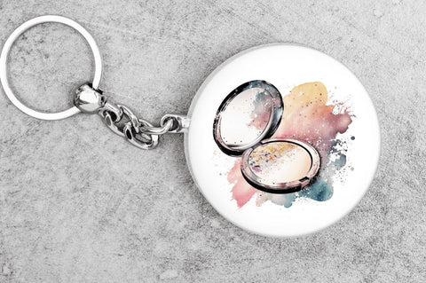 Watercolor Face Powder Mirror Clipart Bundle Sublimation Regulrcrative 