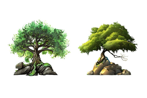 Watercolor Fairy Tree Clipart Bundle Sublimation Regulrcrative 