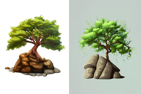 Watercolor Fairy Tree Clipart Bundle Sublimation Regulrcrative 