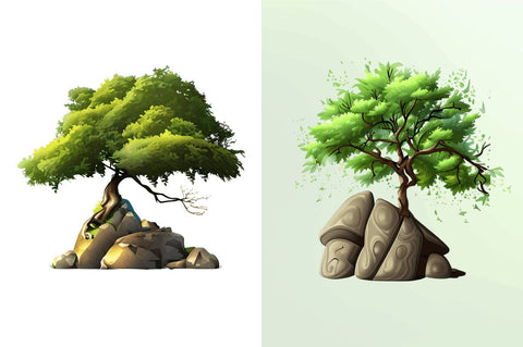 Watercolor Fairy Tree Clipart Bundle Sublimation Regulrcrative 