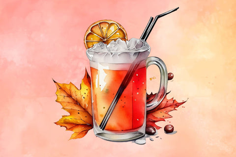 Watercolor Fall Drink Sublimation Bundle Sublimation Rupkotha 