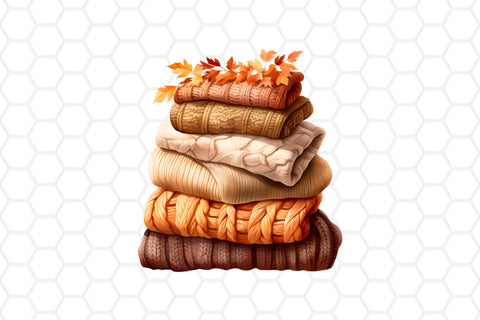 Watercolor Fall Knitted Sweaters Clipart Sublimation DreanArtDesign 