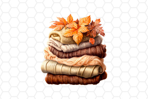 Watercolor Fall Knitted Sweaters Clipart Sublimation DreanArtDesign 