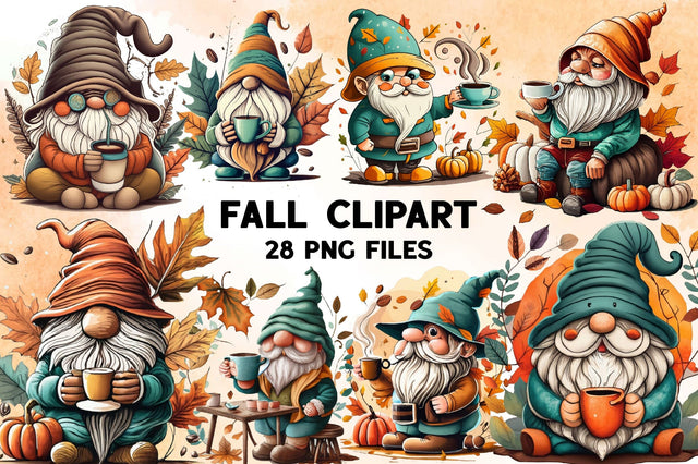 Watercolor Fall Vintage Clipart Sublimation Rupkotha 