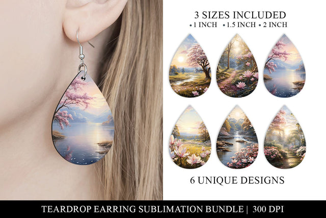 Watercolor Fantasy Teardrop Earring Sublimation Bundle Sublimation BijouBay 