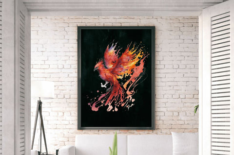 Watercolor Fire Phoenix Clipart Bundle Sublimation Regulrcrative 
