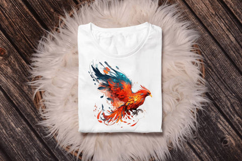 Watercolor Fire Phoenix Clipart Bundle Sublimation Regulrcrative 