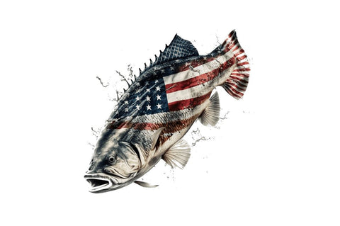 watercolor Fish American Flag Sublimation Clipart Sublimation Regulrcrative 