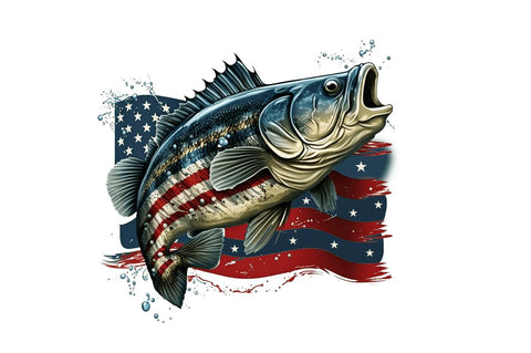 watercolor Fish American Flag Sublimation Clipart Sublimation Regulrcrative 