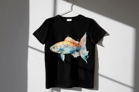 Watercolor Fish Bone Clipart Bundle Sublimation Regulrcrative 