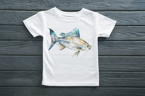 Watercolor Fish Bone Clipart Bundle Sublimation Regulrcrative 