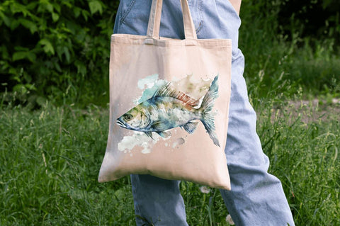 Watercolor Fish Bone Clipart Bundle Sublimation Regulrcrative 